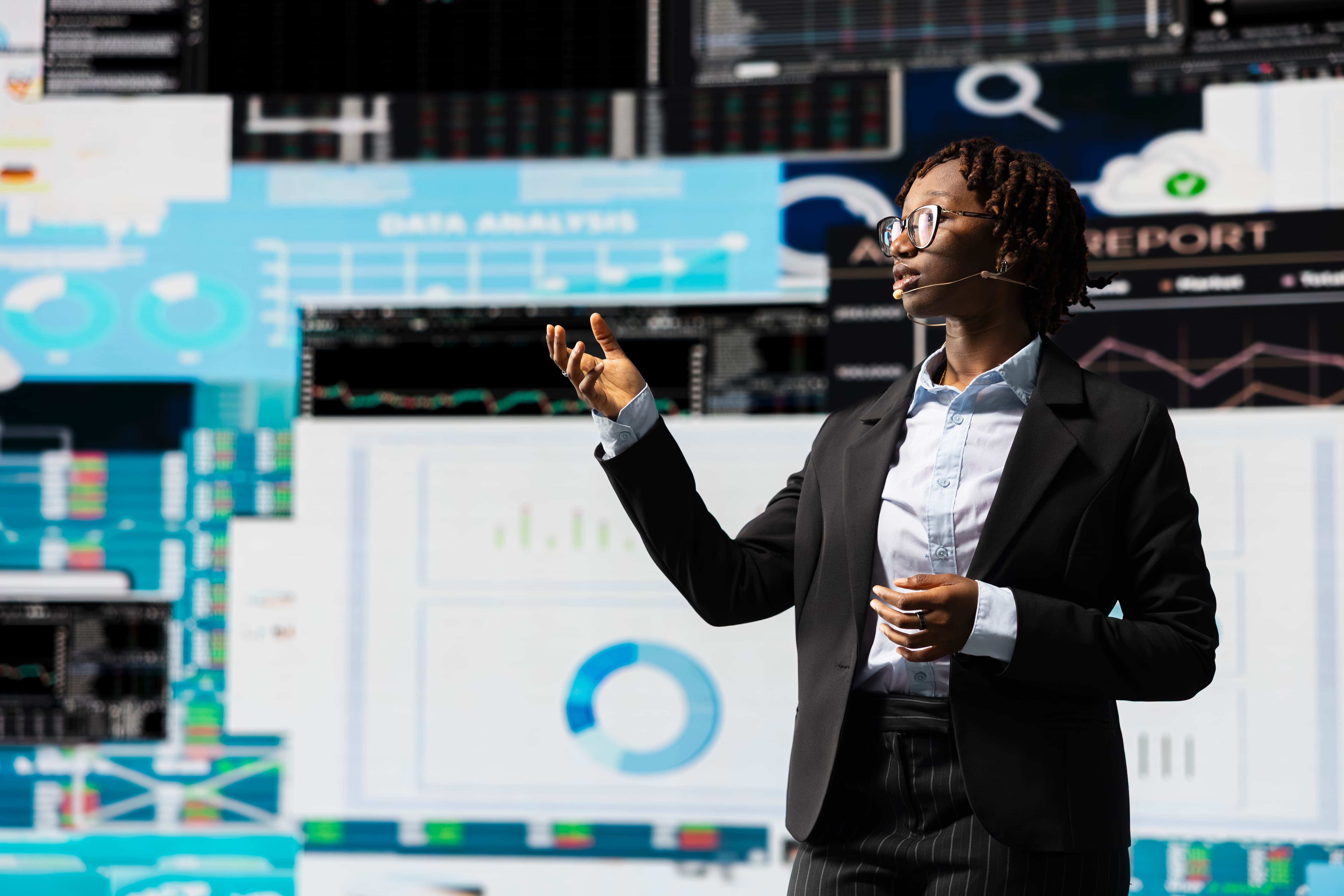 Leader presenting performance metrics